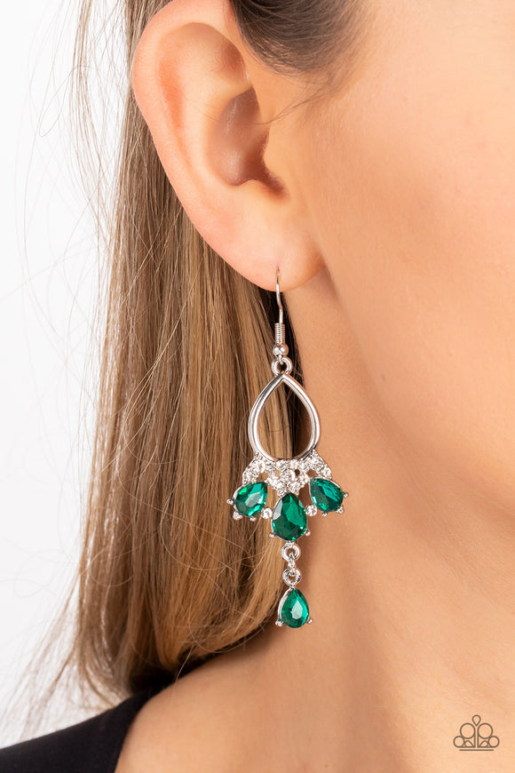 Coming in Clutch - Green Earrings - Paparazzi Accessories