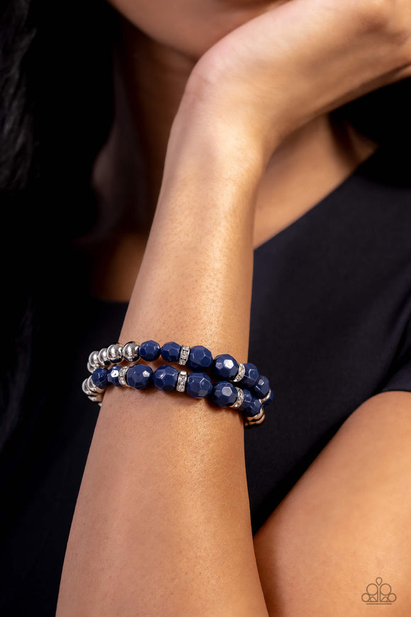 Two by Two Twinkle - Blue Bracelet - Paparazzi Accessories