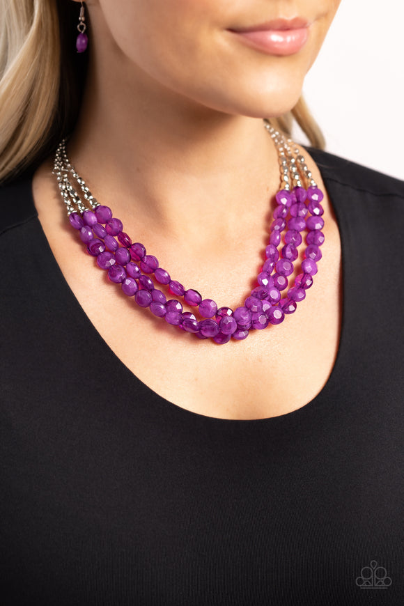 Pacific Picnic - Purple Necklace - Paparazzi Accessories