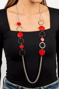 Beach Hub - Red Necklace - Paparazzi Accessories