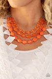 Tropical Hideaway - Orange Necklace - Paparazzi Accessories