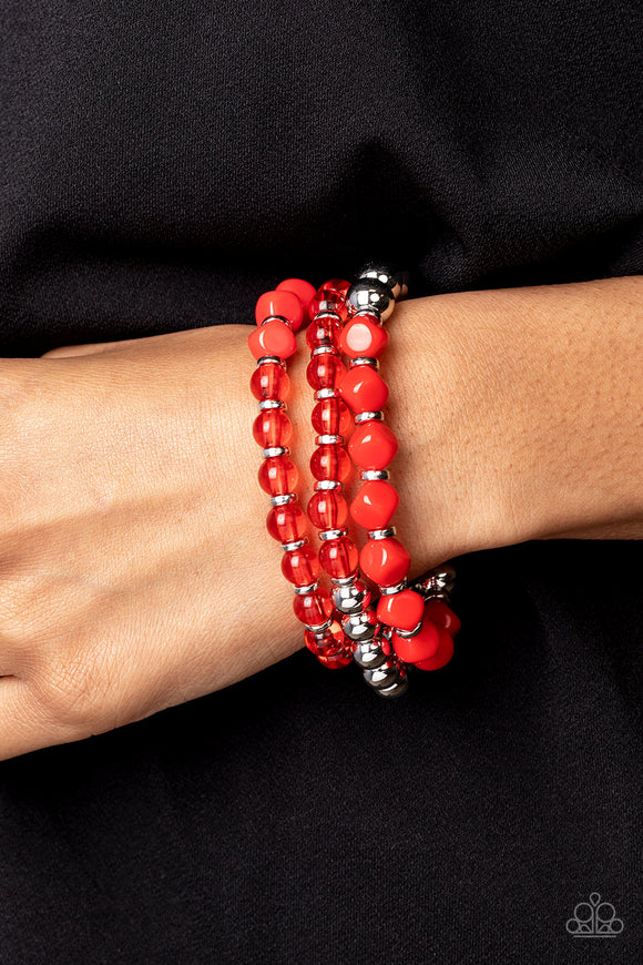 Summer Sabbatical - Red Bracelet - Paparazzi Accessories