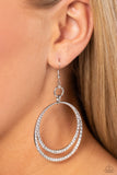 Spin Your HEELS - White Earrings - Paparazzi Accessories