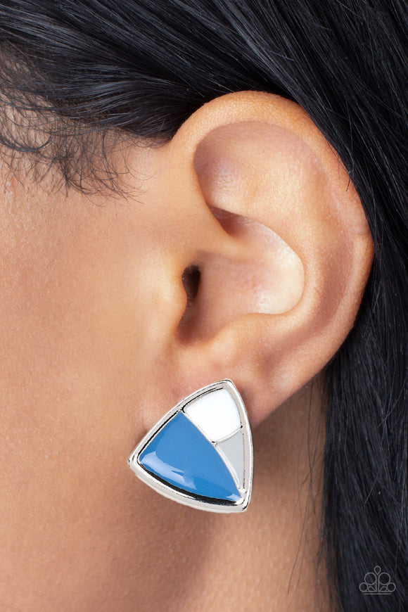 Kaleidoscopic Collision - Blue Post Earrings - Paparazzi Accessories