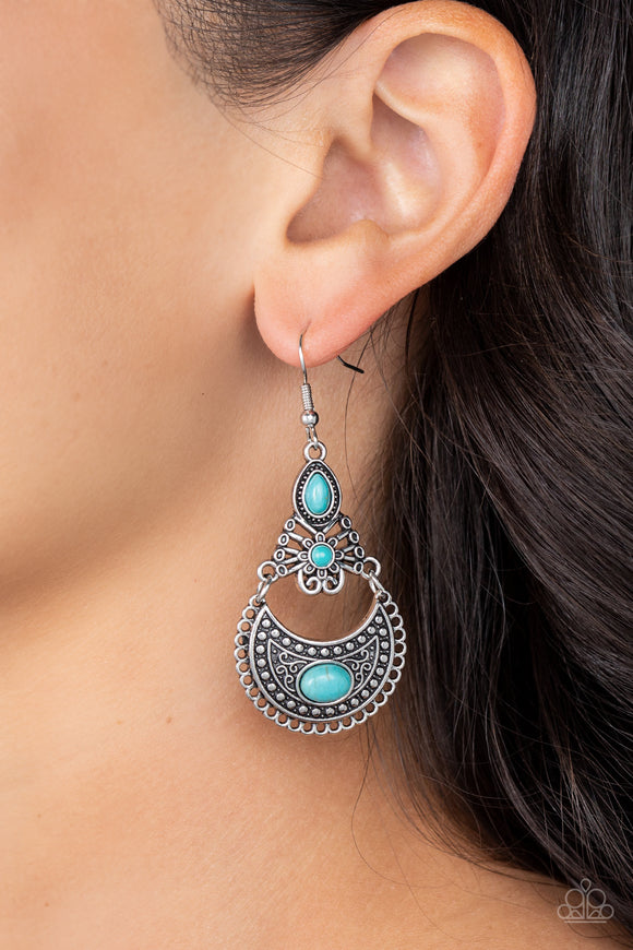 Sahara Samba - Blue Earrings - Paparazzi Accessories