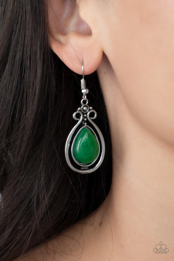 Mountain Mantra - Green Earrings - Paparazzi Accessories