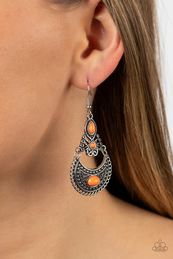 Sahara Samba - Orange Earrings - Paparazzi Accessories