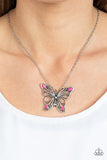 Badlands Butterfly - Pink Necklace - Paparazzi Accessories