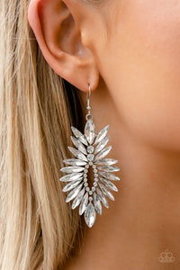 Turn up the Luxe - White Earrings - Paparazzi Accessories