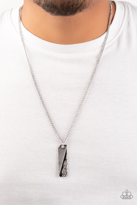 Tag Along - Silver Mens Necklace - Paparazzi Accessories