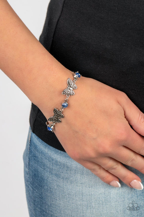 Has a WING to It - Blue Bracelet - Paparazzi Accessories