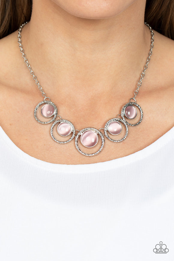 Elliptical Enchantment - Pink Necklace - Paparazzi Accessories