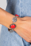 Positively Poppy - Red Bracelet - Paparazzi Accessories