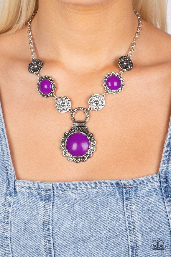 Poppy Persuasion - Purple Necklace - Paparazzi Accessories