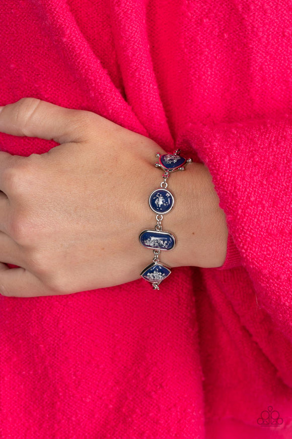 Speckled Shimmer - Blue Bracelet - Paparazzi Accessories