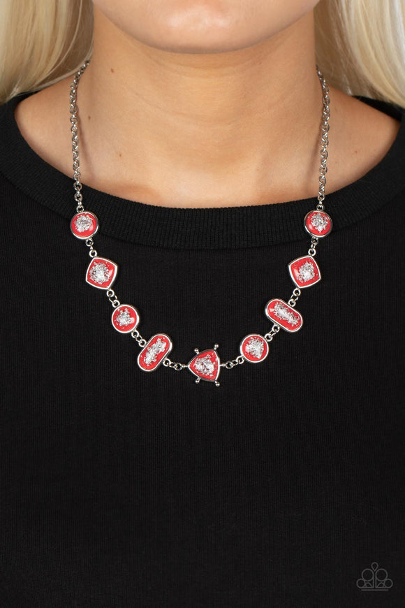 Fleek and Flecked - Red Necklace - Paparazzi Accessories