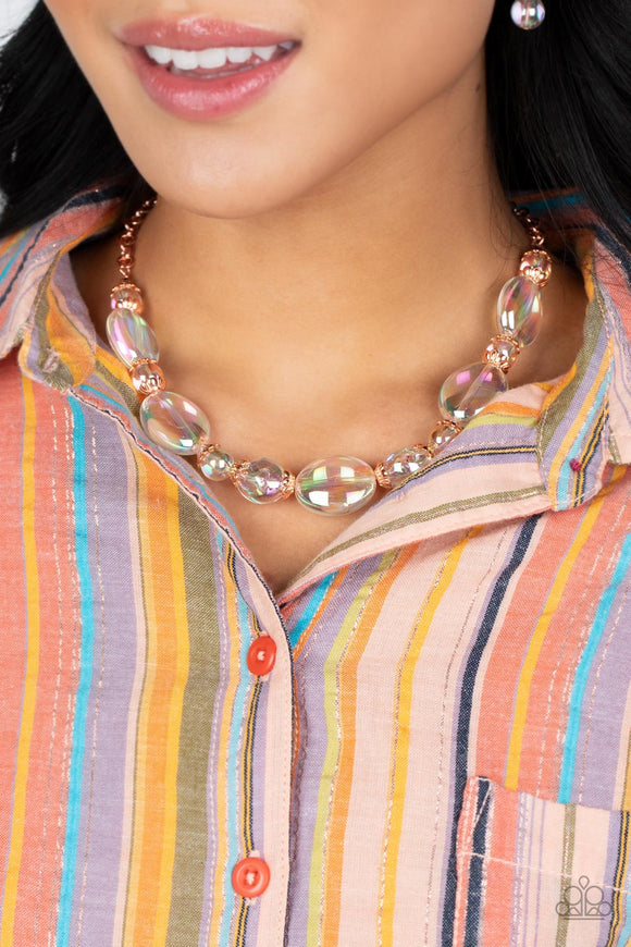 Prismatic Magic - Copper Necklace - Paparazzi Accessories