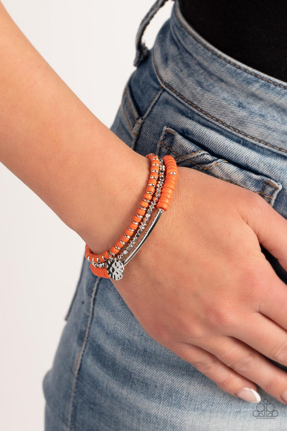 Terraform Trendsetter - Orange Bracelet - Paparazzi Accessories