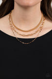 Galvanized Grit - Gold Necklace - Paparazzi Accessories