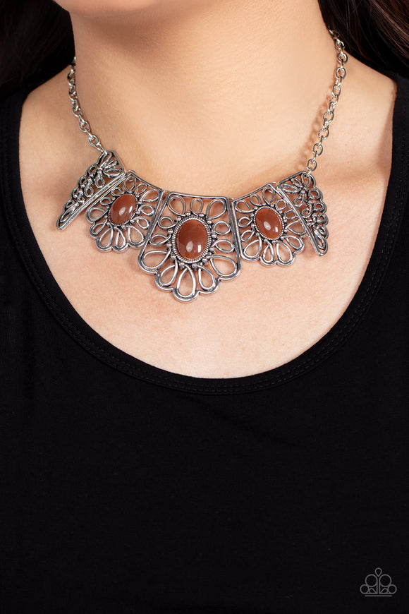 Glimmering Groves - Brown Necklace - Paparazzi Accessories