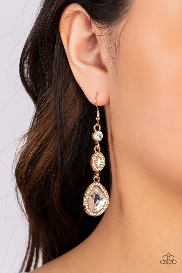Dripping Self-Confidence - Gold Earrings - Paparazzi Accessories