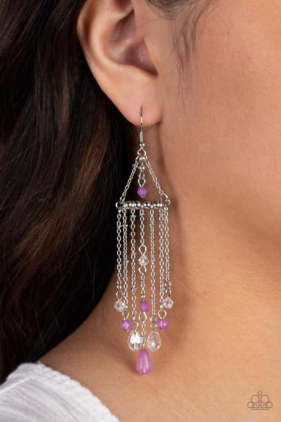 Marina Breeze - Purple Earrings - Paparazzi Accessories
