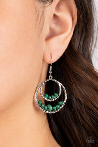 Bustling Beads - Green Earrings - Paparazzi Accessories