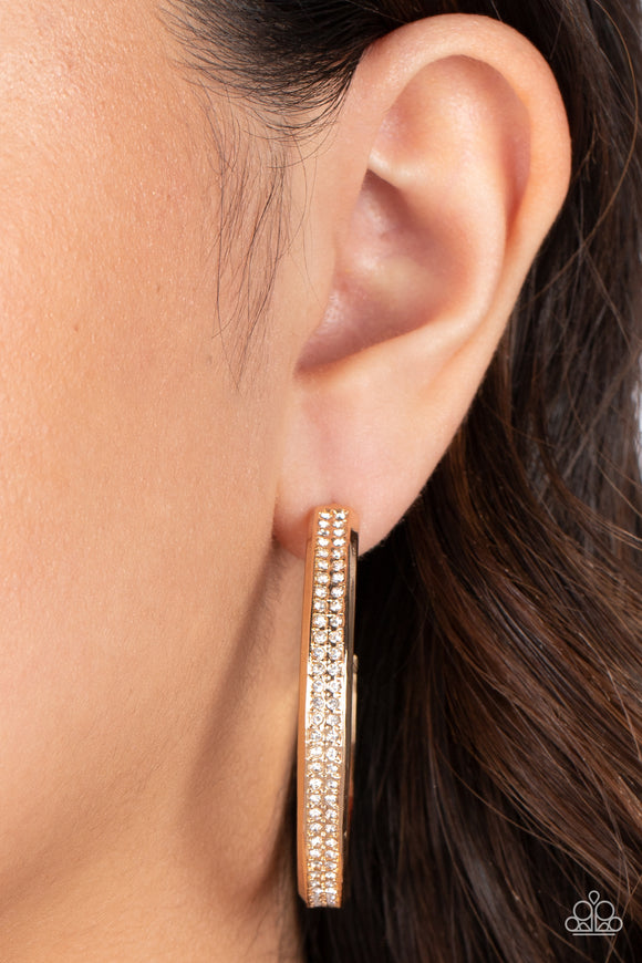Flash Freeze - Gold Earrings - Paparazzi Accessories