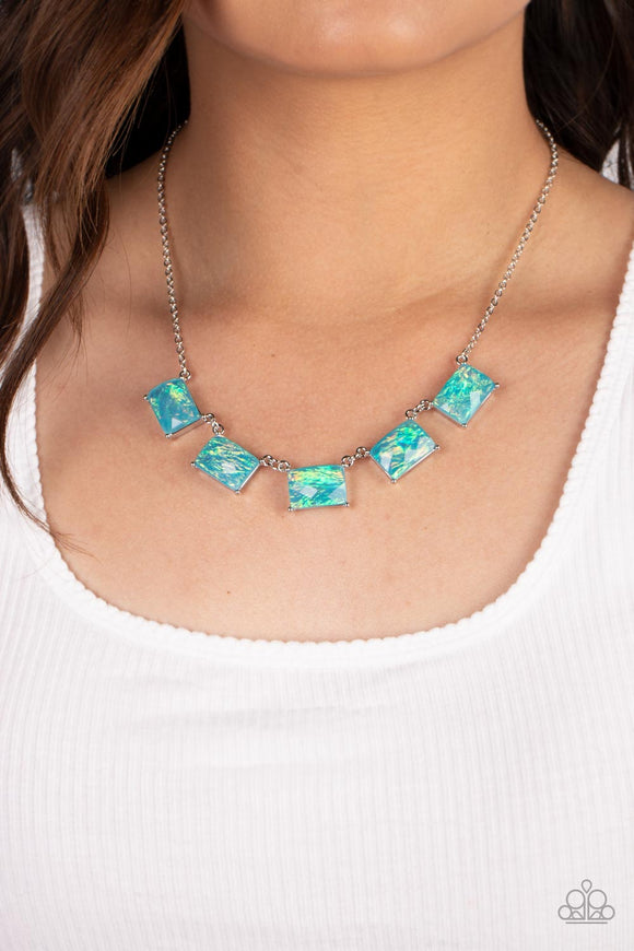 Opalescent Oblivion - Blue Necklace - Paparazzi Accessories
