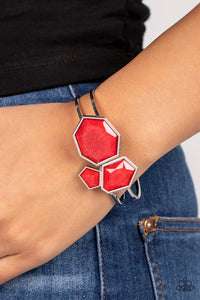 Tourist TRAPEZOID - Red Bracelet - Paparazzi Accessories