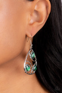 Send the BRIGHT Message - Green Earrings - Paparazzi Accessories
