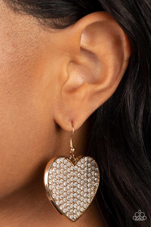 Romantic Reign - Gold Earrings - Paparazzi Accessories