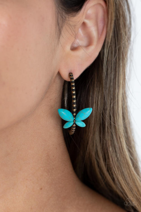 Bohemian Butterfly - Brass Earrings - Paparazzi Accessories