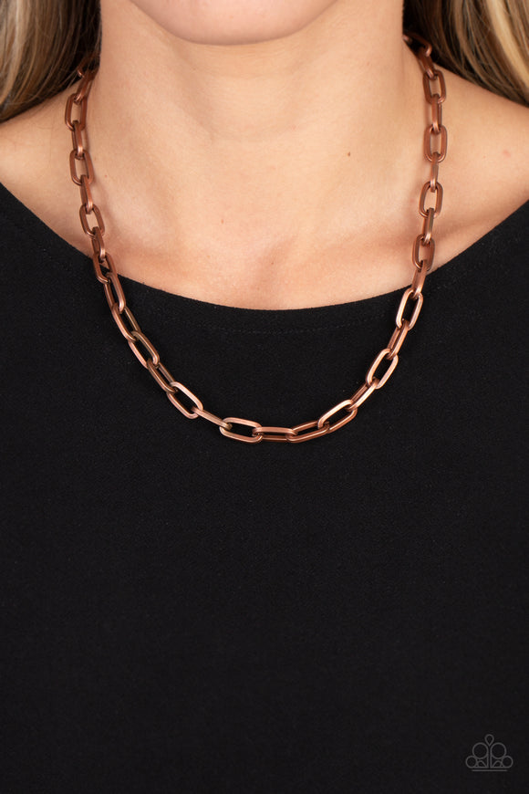 Boston Backdrop - Copper Necklace - Paparazzi Accessories