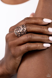 Burnished Bouquet - Copper Ring - Paparazzi Accessories