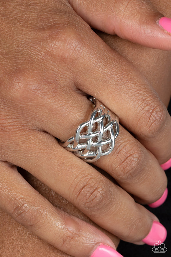 The One That KNOT Away - Silver Ring - Paparazzi Accessories