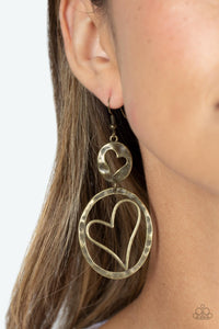Enchanting Echo - Brass Earrings - Paparazzi Accessories