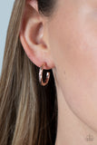 Triumphantly Textured - Rose Gold Earrings - Paparazzi Accessories