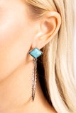 Canyon Circlet - Blue Post Earrings - Paparazzi Accessories