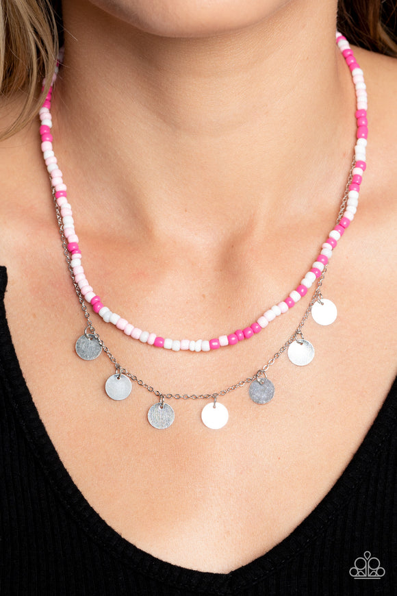 Comet Candy - Pink Necklace - Paparazzi Accessories