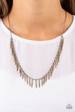 Striking Sheen - Brass Necklace - Paparazzi Accessories