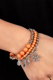 Individual Inflorescence - Orange Bracelet - Paparazzi Accessories