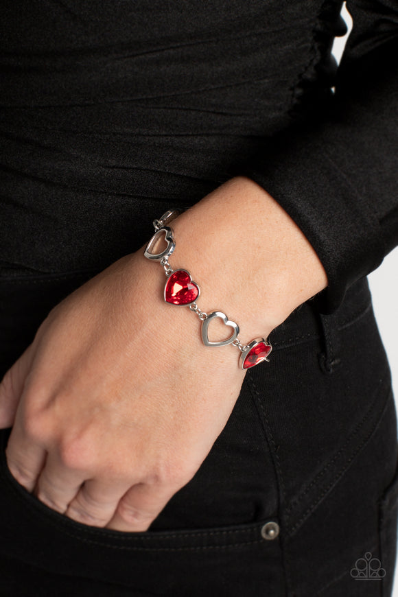 Sentimental Sweethearts - Red Bracelet - Paparazzi Accessories