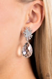Stellar Shooting Star - White Post Earrings - Paparazzi Accessories