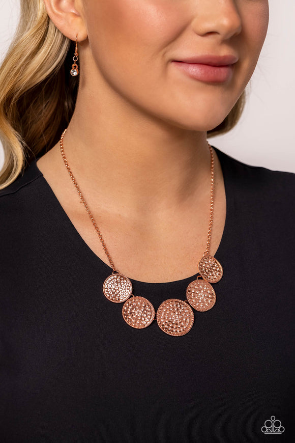 Medaled Mosaic - Copper Necklace - Paparazzi Accessories