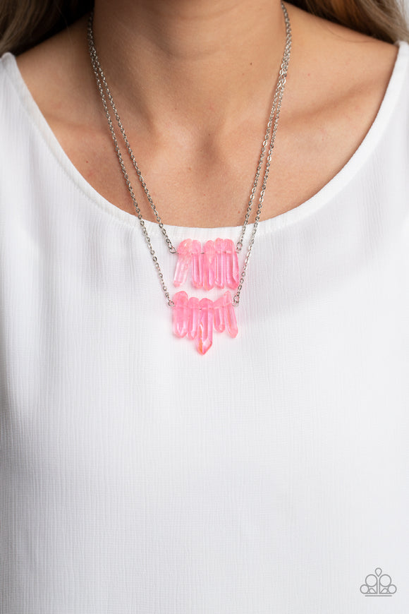 Crystal Catwalk - Pink Necklace - Paparazzi Accessories
