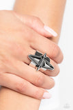 Combustible Compass - Silver Ring - Paparazzi Accessories