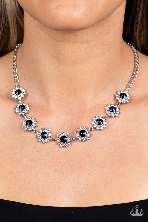 Blooming Brilliance - Blue Necklace - Paparazzi Accessories