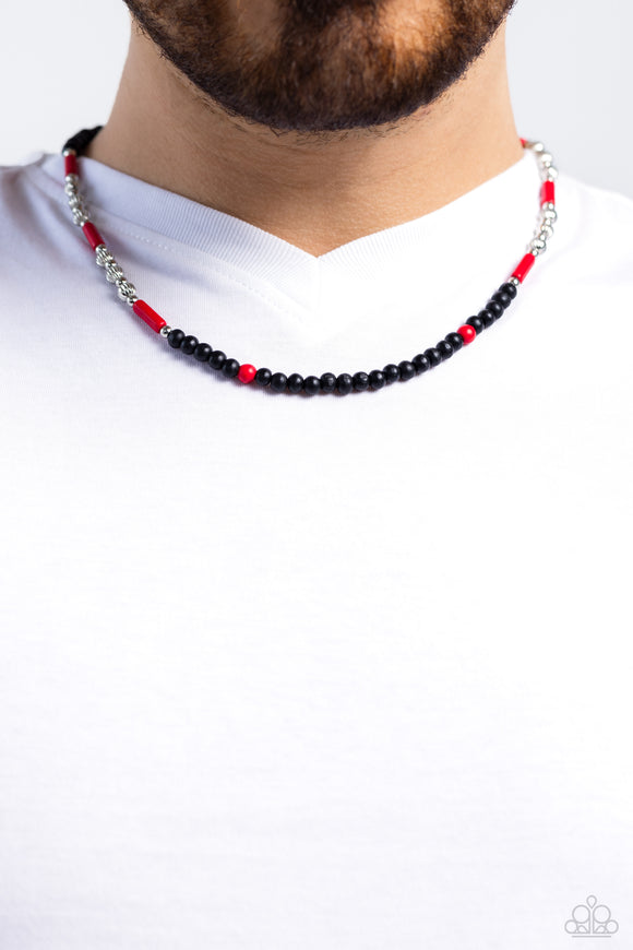 Volcanic Valiance - Red Necklace - Paparazzi Accessories