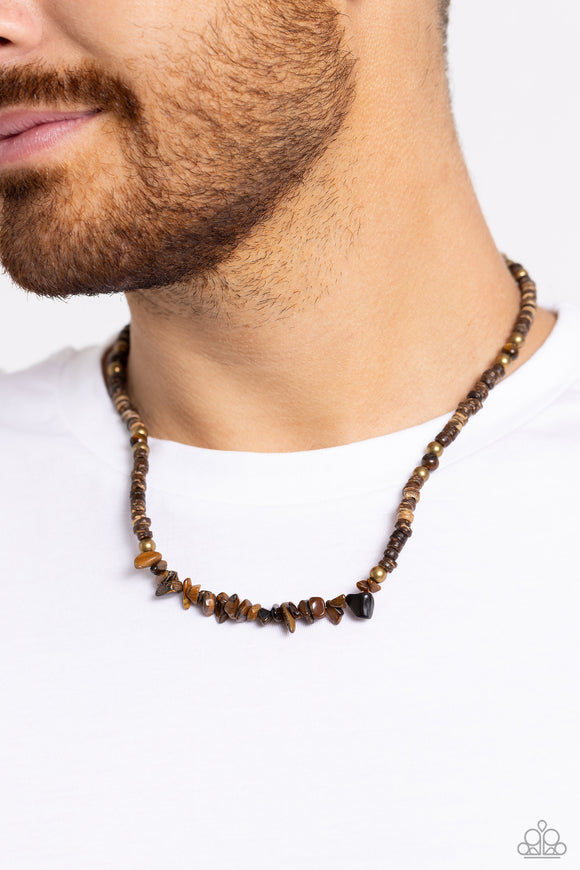 Wild Woodcutter - Brass Necklace - Paparazzi Accessories